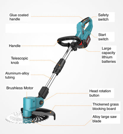 Cordless rechargeable handheld electric weed trimmer、garden edger tool、hedge trimmer(6inches saw blade)