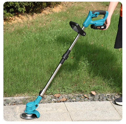 Cordless Rechargeable Handheld Electric String Trimmer (21V, 2000Ah Batter Blue), Scalable,fold,Saw Blade 6 inches