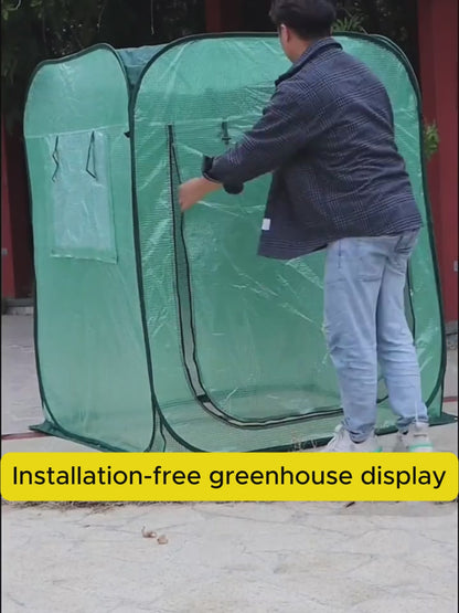 Greenhouses,Indoor Outside,walk-in,Portable Greenhouse Kit with Side Windows, PE Cover, Backyard Garden, Foldable, No Assembly Required